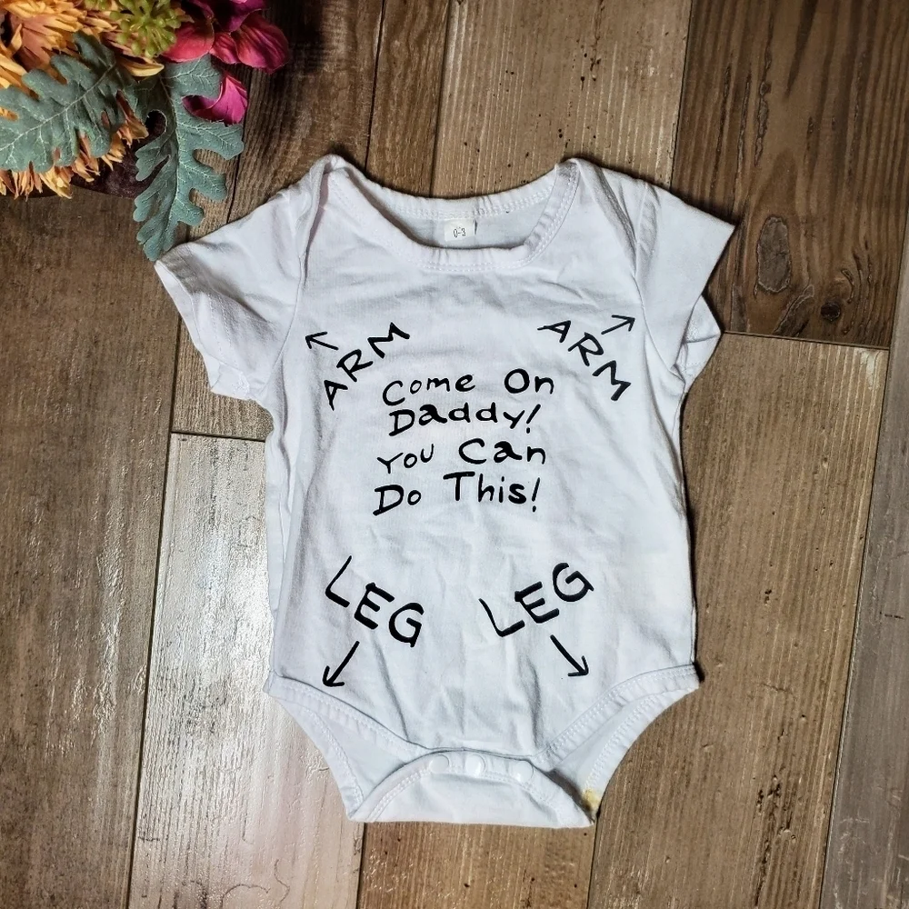 Baby One Piece Onesie Bodysuit Size 0-3M White & Black